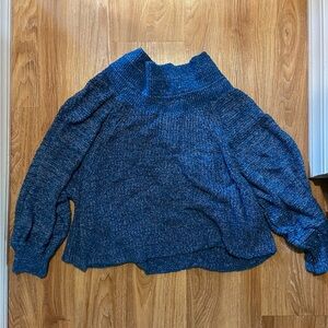 Blue cowl neck sweater